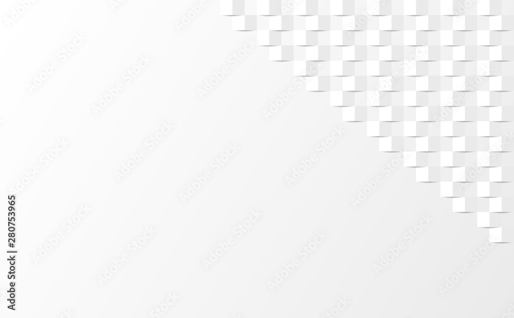 White abstract background of rectangle box underneath shadows