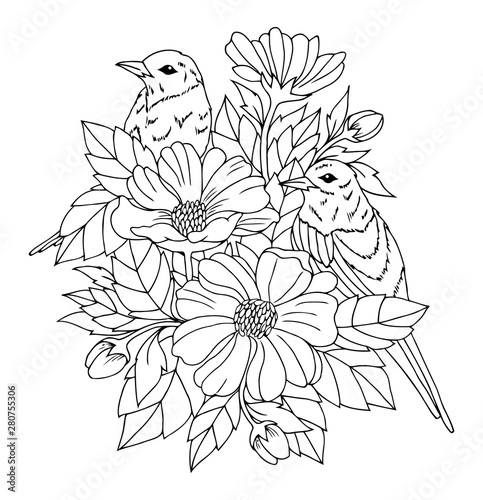 Canvas Print Vector illustration zentangl