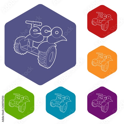 Segway icon. Outline illustration of segway vector icon for web