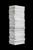paper stack on the black background