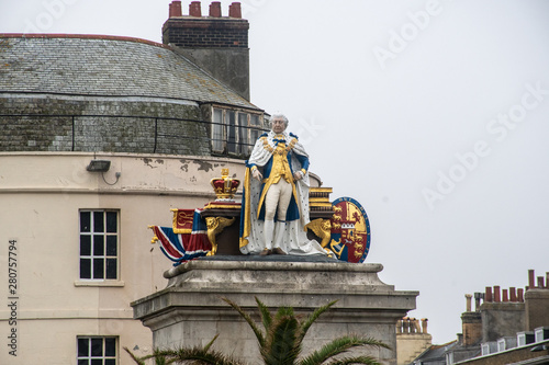 Top of George the third Jubilee statue Weymouth Dorset England...