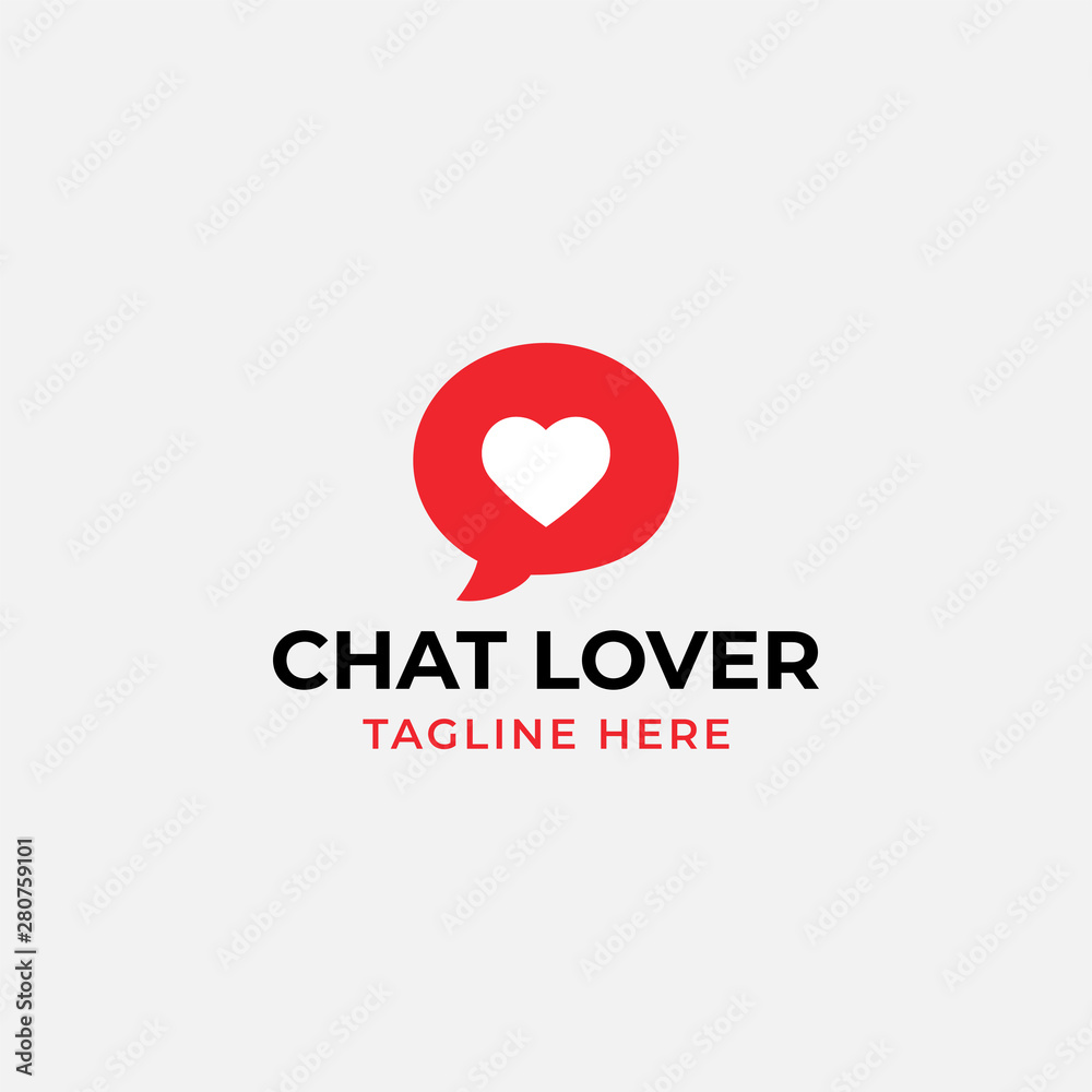 Chat lover logo design template vector isolated