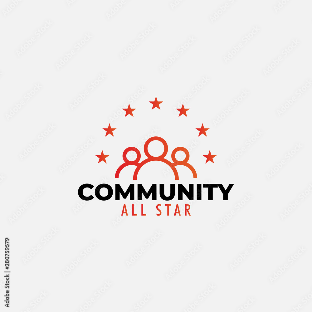 Obraz premium Community logo design template vector isolated