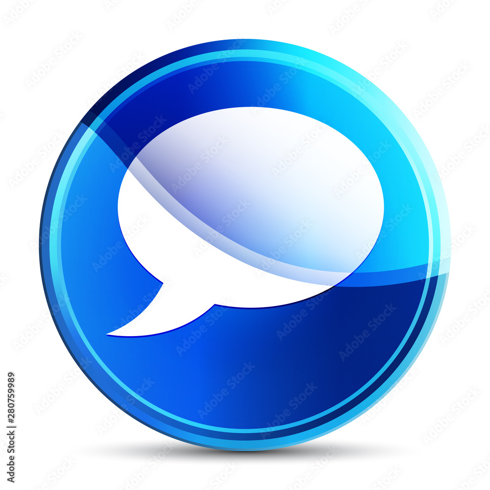Chat bubble icon glassy vibrant sky blue round button illustration Chat bubble icon glassy vibrant sky blue round button illustration