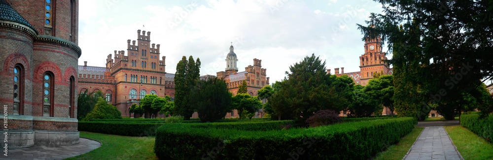 Panoramic view of the Chernivtsi National University. Ukraine