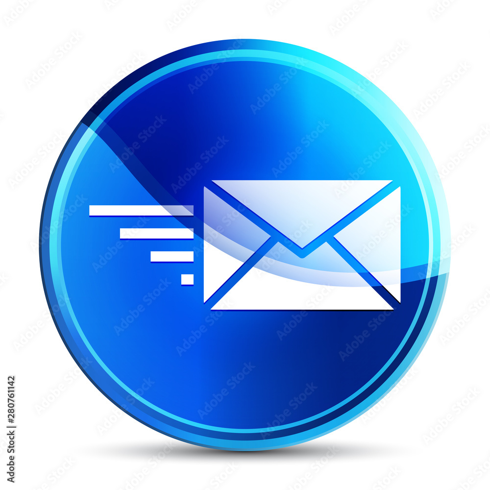 Email option icon glassy vibrant sky blue round button illustration Email option icon glassy vibrant sky blue round button illustration