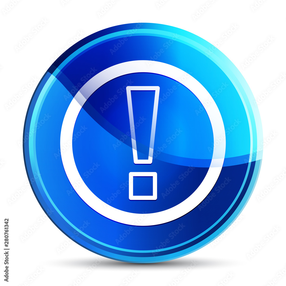 Exclamation mark icon glassy vibrant sky blue round button illustration Exclamation mark icon glassy vibrant sky blue round button illustration