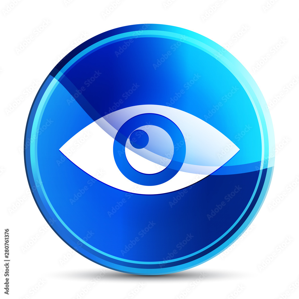 Eye icon glassy vibrant sky blue round button illustration Eye icon glassy vibrant sky blue round button illustration