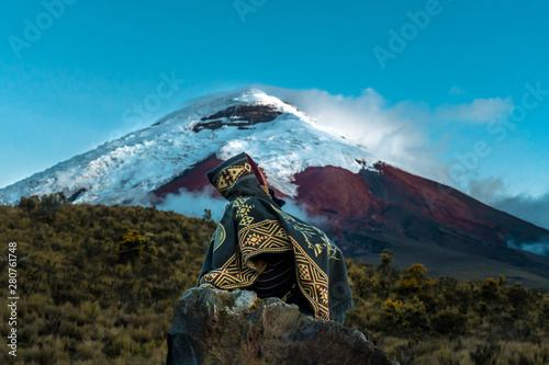 person watching the amazing Cotopaxi Volcano photo