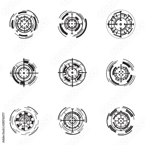 Weapon target icon set. Simple set of 9 weapon target vector icons for web design isolated on white background