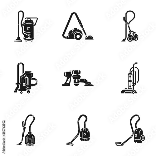 Home vacuum cleaner icon set. Simple set of 9 home vacuum cleaner vector icons for web design isolated on white background
