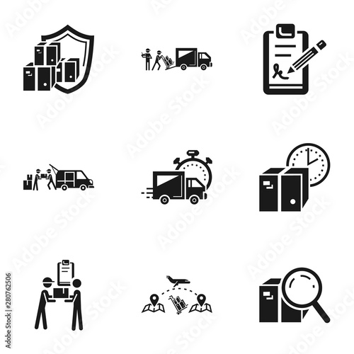 Postal delivery icon set. Simple set of 9 postal delivery vector icons for web design isolated on white background