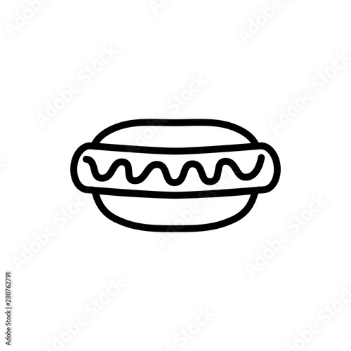 hot dog icon vector flat design