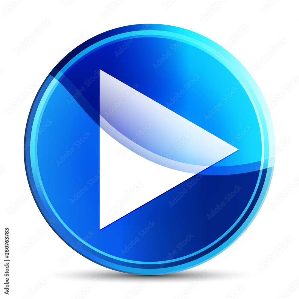 Play icon glassy vibrant sky blue round button illustration Play icon glassy vibrant sky blue round button illustration