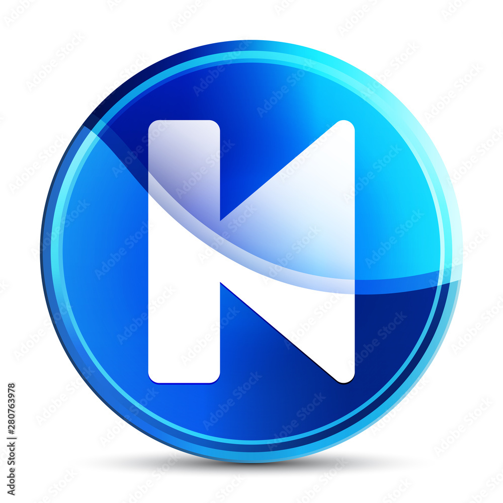 Previous track icon glassy vibrant sky blue round button illustration Previous track icon glassy vibrant sky blue round button illustration