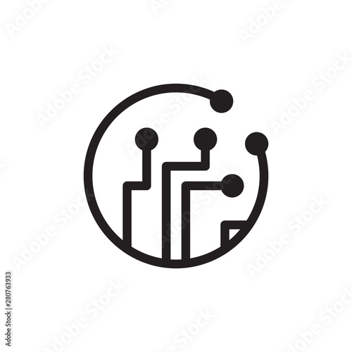 flat glyph circuit icon symbol sign, logo template, vector, eps 10