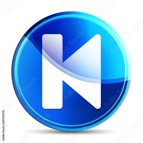 Free Download Previous track icon glassy vibrant sky blue round button illustration - GFXLoad