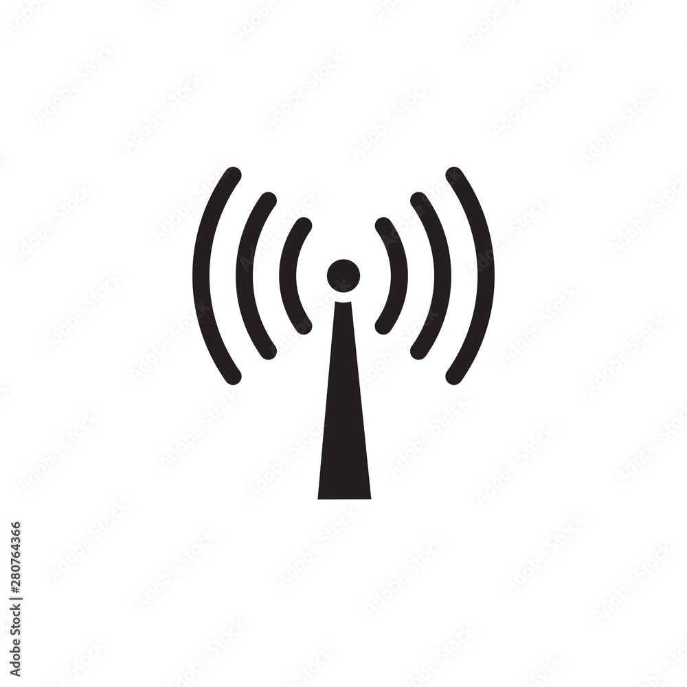 flat glyph single radio antenna, broadcast icon symbol sign, logo template, vector, eps 10 flat glyph single radio antenna, broadcast icon symbol sign, logo template, vector, eps 10