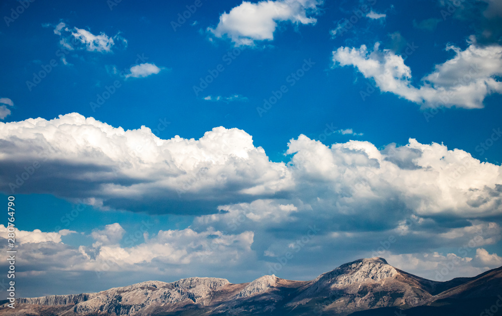 clouds over mountains
