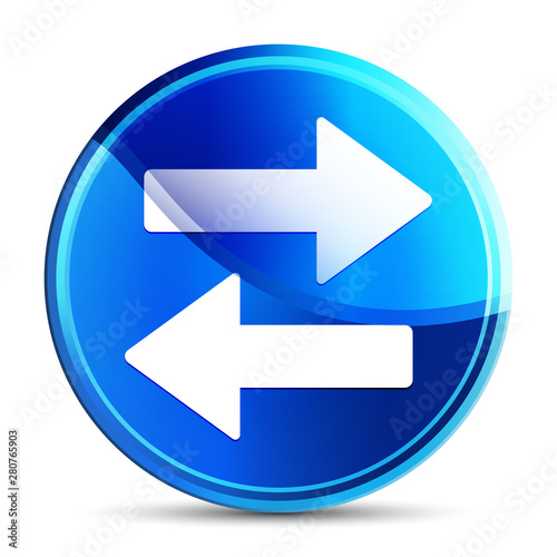 Free Download Transfer arrow icon glassy vibrant sky blue round button illustration - GFXLoad