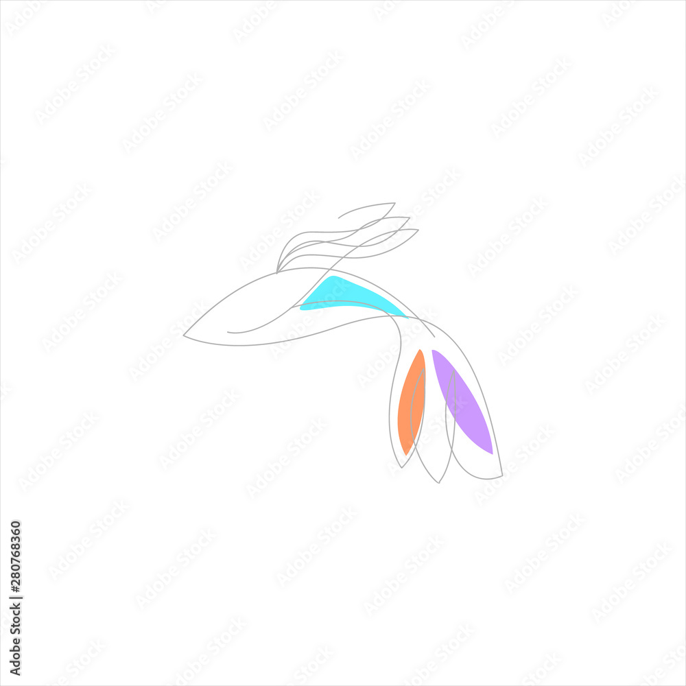 Obraz premium guppies outline logo. colorful guppies fish logo. modern style