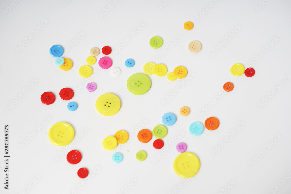 Pile of random colorful button for kids education