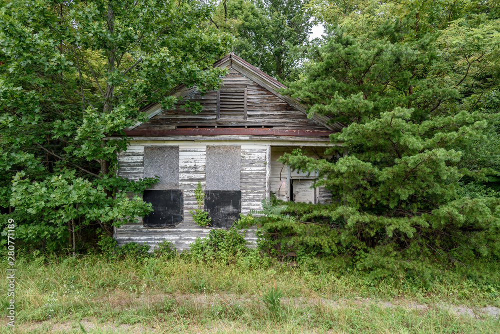 Old Weathered Wooden Countryside Barn in the State of Virginia 