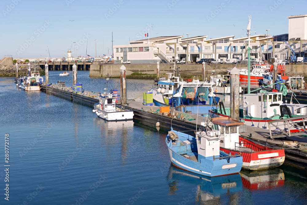 Fishing harbor of La Turballe, a commune in the Loire-Atlantique department in western France