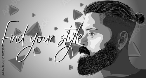 Find your style. Vector illustration in shades of grey hipster.