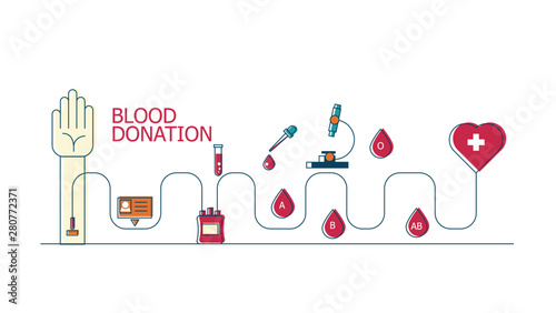 blood donate concept vector flat icons