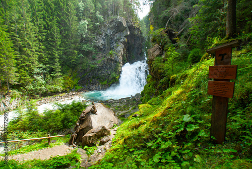 Reinbach Waterfall, Cascate di Riva, near 'Sand im Taufers', Campo Tures, Sommer, South Tirol, Alto Adige, Italy, Europe