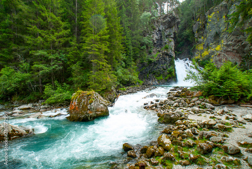 Reinbach Waterfall, Cascate di Riva, near 'Sand im Taufers', Campo Tures, Sommer, South Tirol, Alto Adige, Italy, Europe photo