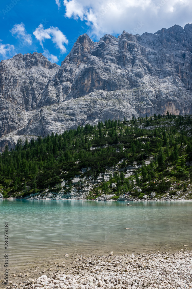 Sorapis lake in Dolomites, Unesco world heritage