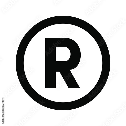 Registered trademark symbol isolated on white