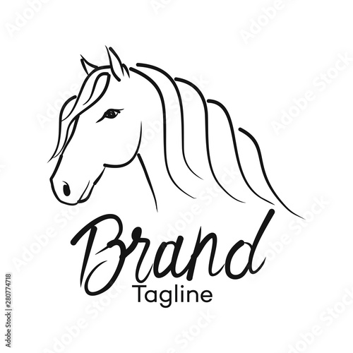 Modern horse logo. Vector illustration.