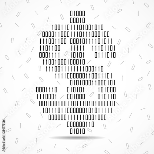 Abstract sign dollar of binary code, logo