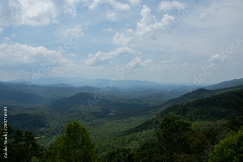 Mountain peaks over the horizon in the Smoky Mountains