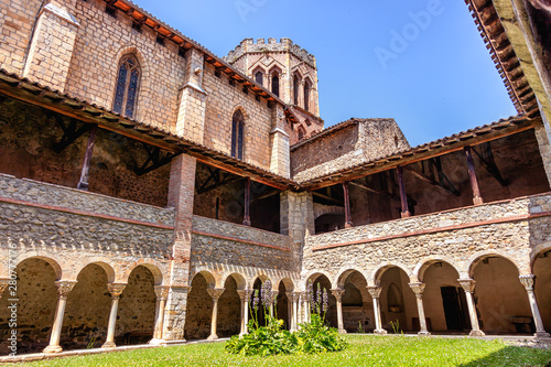 Cloister of the Saint Lizier Cathedral, Ariège department, Pyrenees, Occitanie, France photo