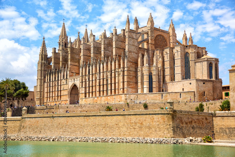 Famous Cathedral Santa Maria in Palma de Mallorca, Spain