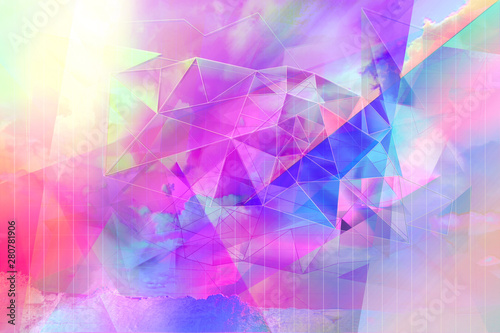 Beautiful, modern, polygonal, triangles brght artistic background © JulietPhotography