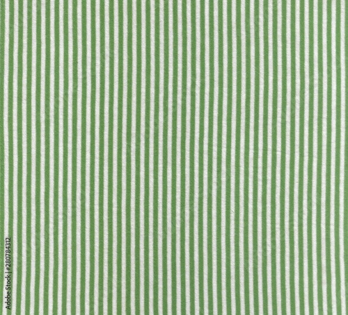 Fototapeta Naklejka Na Ścianę i Meble -  Green and white strippes. Fabric texture.