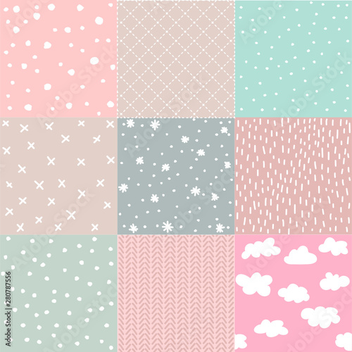 Set of baby patterns. Seamless pattern vector. Graphic design elements 