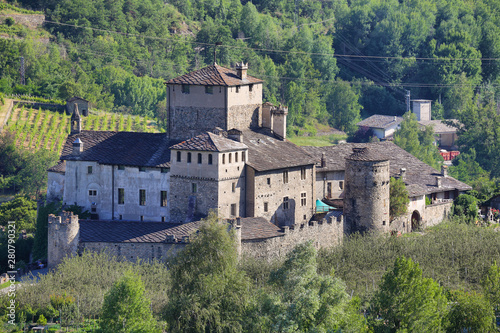 Viewo of Castle Sarriod de La Tour in Aosta Valley, Italy