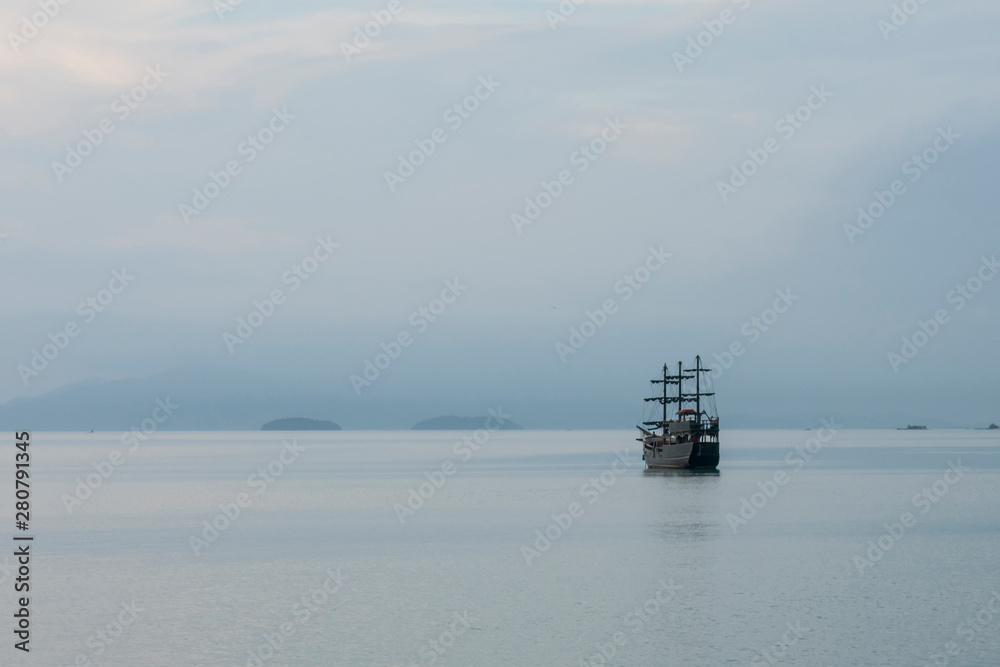 pirate ship in the sea