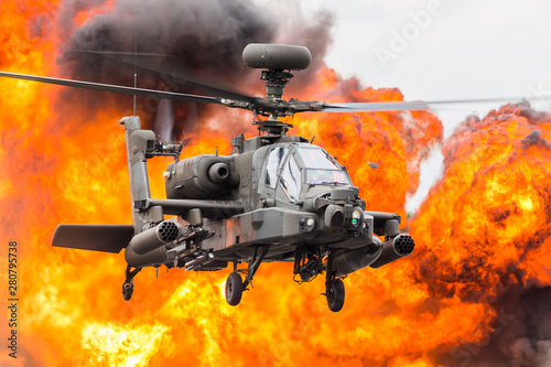 Army Air Corps WAH-64D Apache captured at the 2019 Royal International Air Tattoo at RAF Fairford. photo