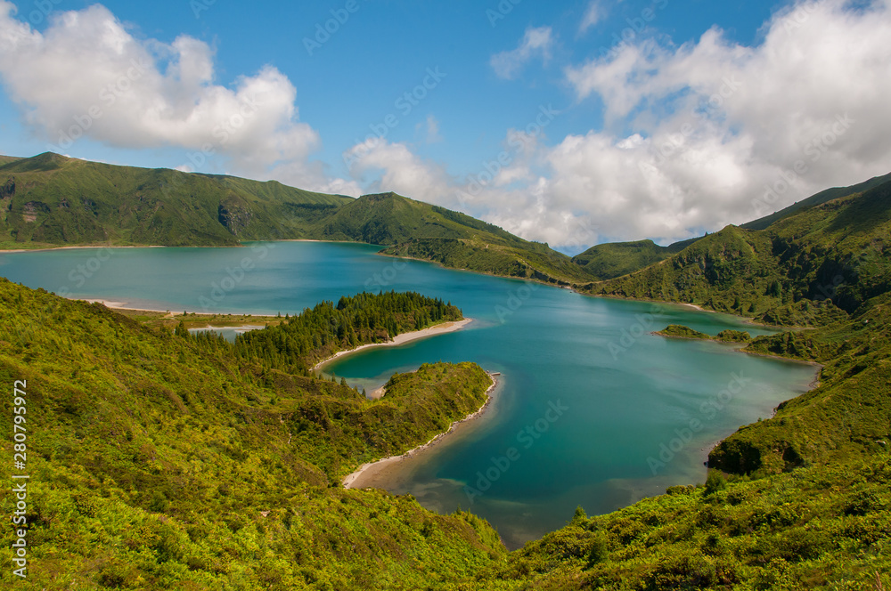 Lagoa do Fogo is located in São Miguel Island, Azores. It is classified as a nature reserve and is the most beautiful lagoon of the Azores