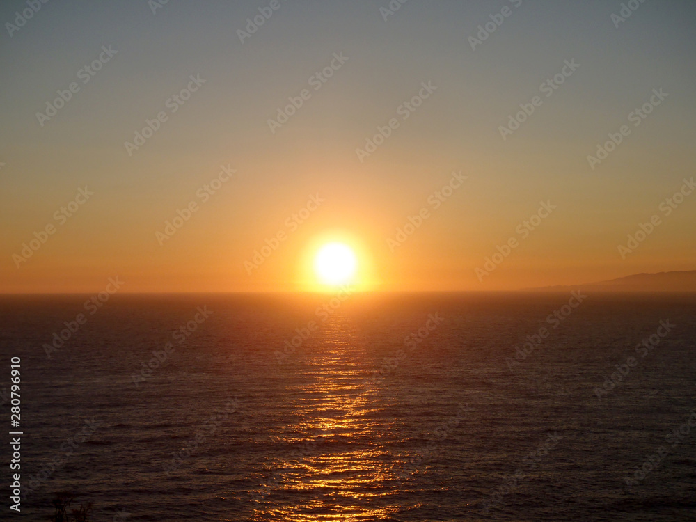Pacific Ocean Sunset off Coast of San Francisco