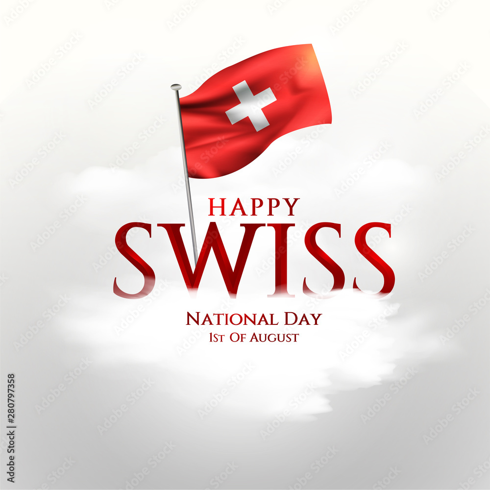 Swiss National Day celebration vector illustration with switzerland flag and patriotic elements. Creative concept for posters, greetings, banners, backgrounds and print. Swiss National Day celebration vector illustration with switzerland flag and patriotic elements. Creative concept for posters, greetings, banners, backgrounds and print.