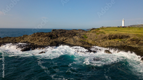A view from Kiama Blow Hole Point on the south coast of New South Wales, Australia. In aboriginal the word Kiama means ‘where the ocean makes noise’.