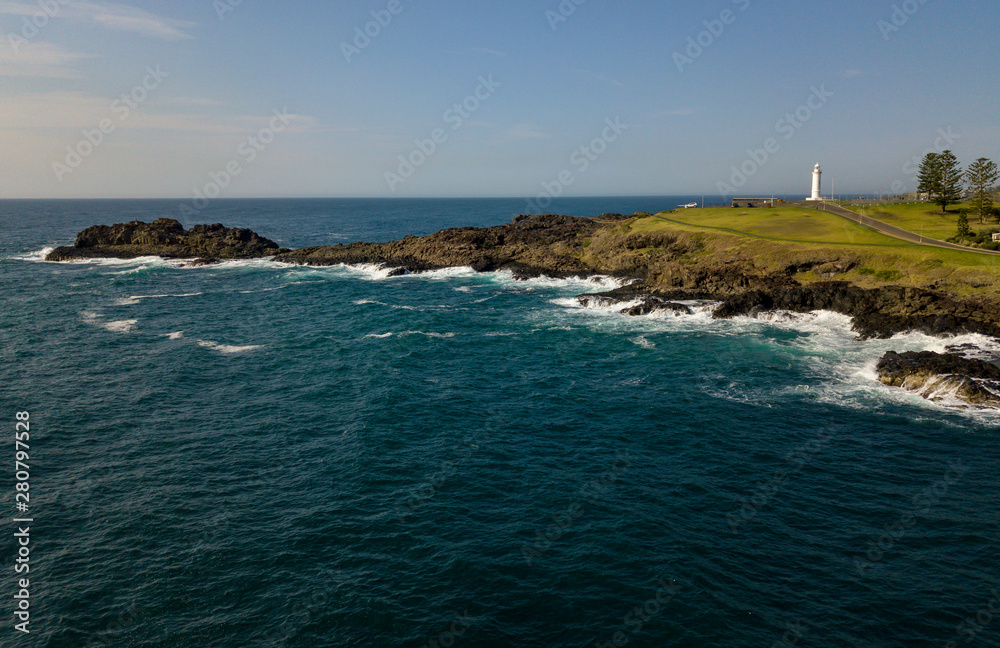 A view from Kiama Blow Hole Point on the south coast of New South Wales, Australia. In aboriginal the word Kiama means ‘where the ocean makes noise’. A view from Kiama Blow Hole Point on the south coast of New South Wales, Australia. In aboriginal the word Kiama means ‘where the ocean makes noise’.